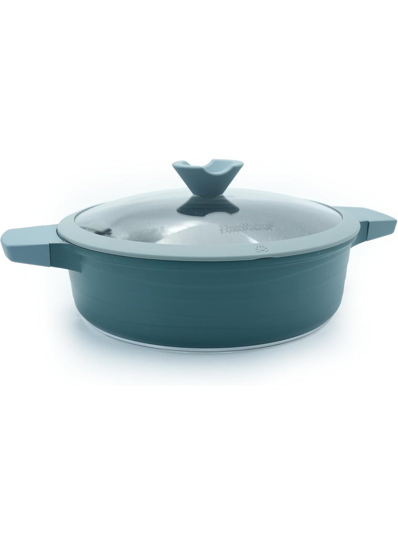 HausRoland Casserole 5.2L Green Granite Nonstick Cookware with Lid Die-Cast Aluminum Induction & Oven Safe PFOA/PTFE-Free Kitchen Utensil Durable Scratch-safe Pots Pans for Cooking (Sauce Pot 5.2L) - Image 2